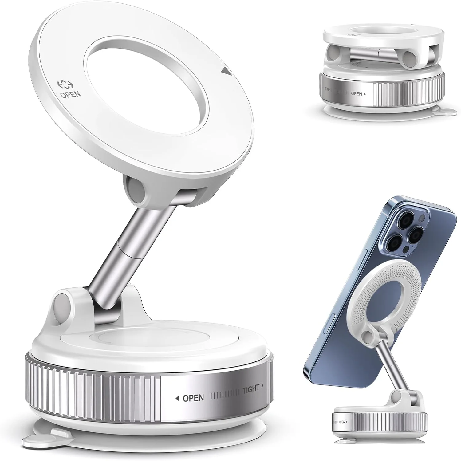 Vacuum Magnetic Universal Holder Magsafe Suction Cup Phone Holder 360 ° Adjustable Magnetic Phone Holder Foldable Pocket Size
