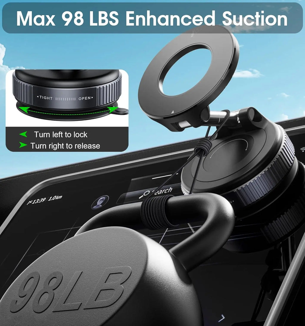 Vacuum Magnetic Universal Holder Magsafe Suction Cup Phone Holder 360 ° Adjustable Magnetic Phone Holder Foldable Pocket Size