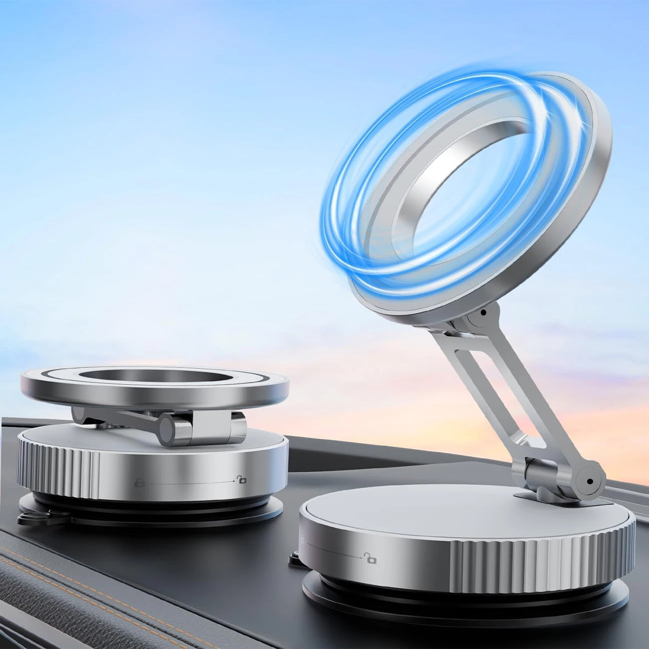 Vacuum Magnetic Universal Holder Magsafe Suction Cup Phone Holder 360 ° Adjustable Magnetic Phone Holder Foldable Pocket Size