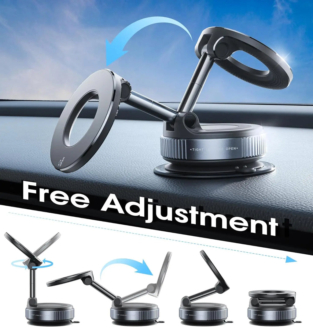 Vacuum Magnetic Universal Holder Magsafe Suction Cup Phone Holder 360 ° Adjustable Magnetic Phone Holder Foldable Pocket Size