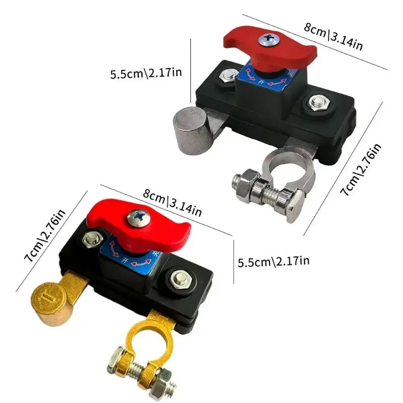 12V 24V Dual Voltage Battery Master Cut Off Switch Zinc Alloy Structure Negative Pole Disconnect Tool Free Knob PCB Design