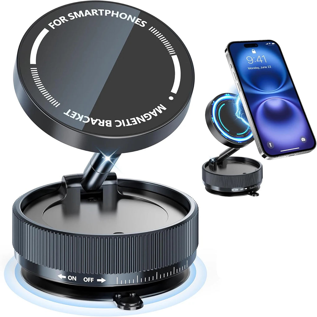 Vacuum Magnetic Universal Holder Magsafe Suction Cup Phone Holder 360 ° Adjustable Magnetic Phone Holder Foldable Pocket Size