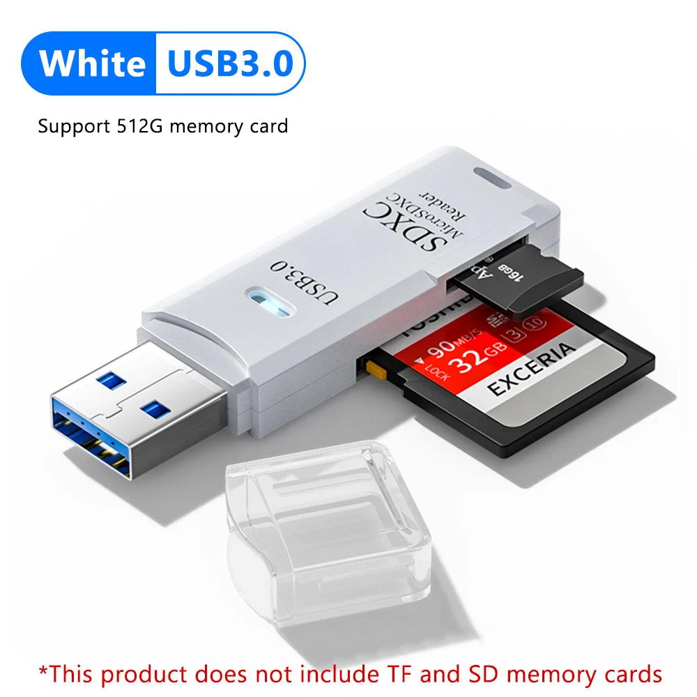 2 in 1 USB 3.0 Card Reader Micro TF sd card Reader usb adapter High Speed Cardreader TF Memory card For PC Laptop Accessories