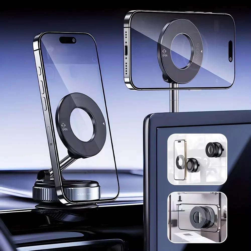 Vacuum Magnetic Universal Holder Magsafe Suction Cup Phone Holder 360 ° Adjustable Magnetic Phone Holder Foldable Pocket Size