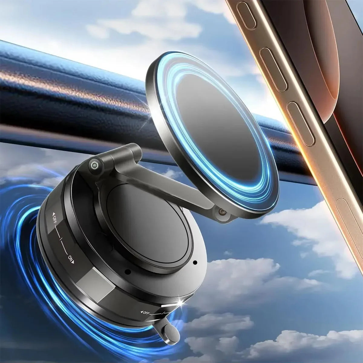 2026 New Car Phone Holder for Magsafe [78+LBS Strongest Suction & 2400gf Strongest Magnetic] 360° Adjustable Car Phone Mount